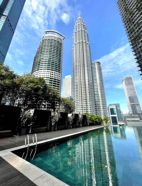 Twin Tower view from pool