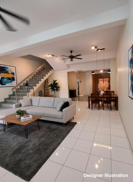 Rumah Teres 2-Tingkat untuk Dijual di Setia Impian (Setia Alam) - HS Ong - Living Room - PropertyGuru.com.my