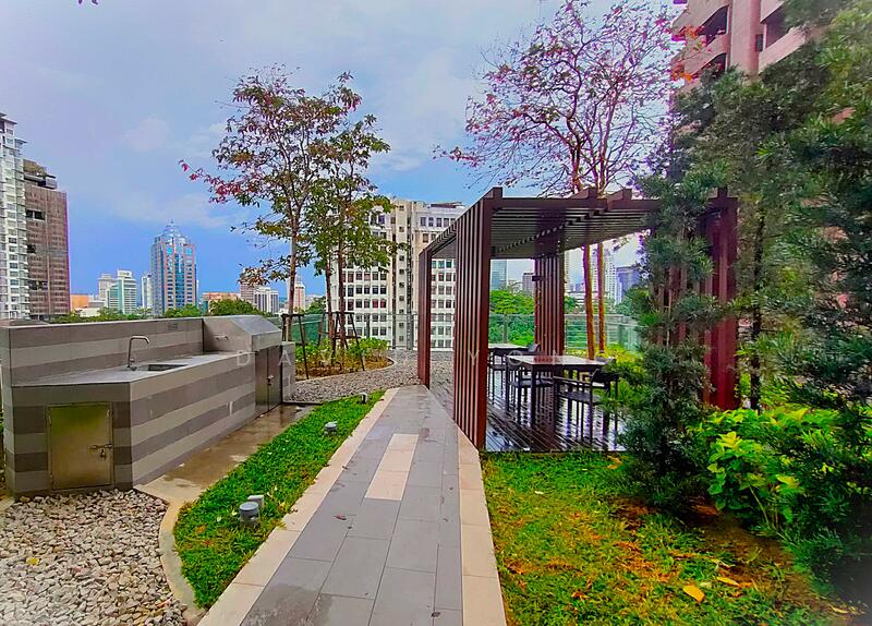 Outdoor BBQ with seating and chill space