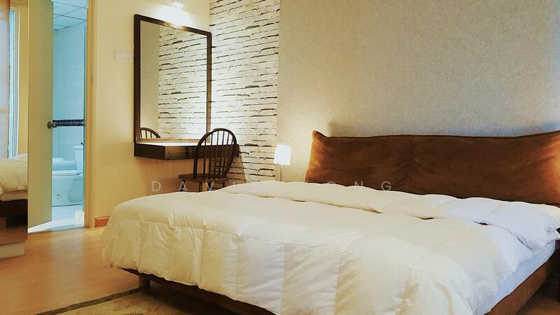 Spacious master suite with dressing desk