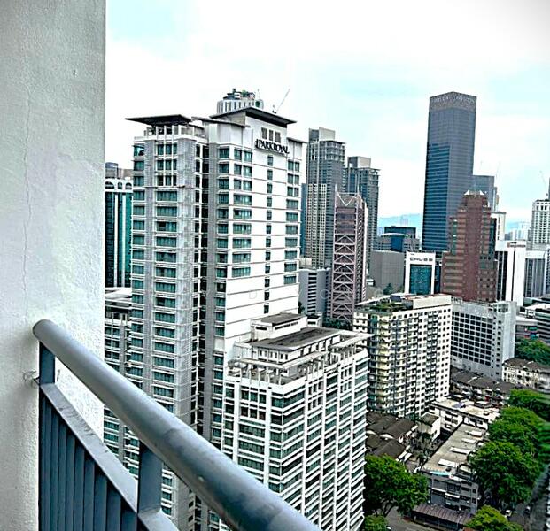 Living opens to skyline panorama