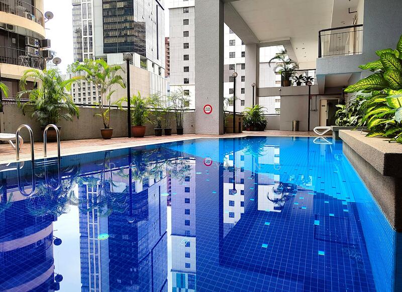 Well-maintained pool and fitness area