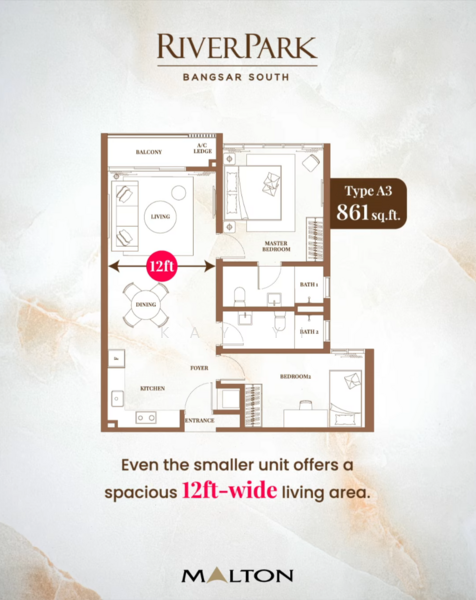 Spacious Balcony Unit