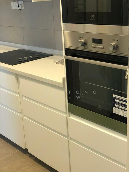 Wet kitchen with oven, microwave, hob