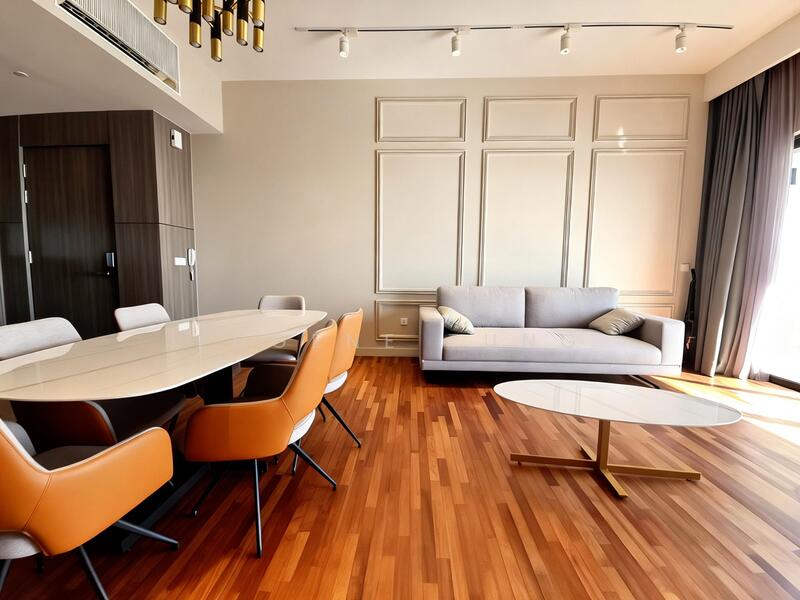 Servis Apartment untuk Dijual di Straits Residences - Eugene Tung - Living Room - PropertyGuru.com.my