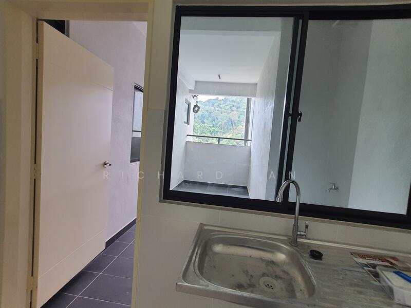 Kitchen leading outside