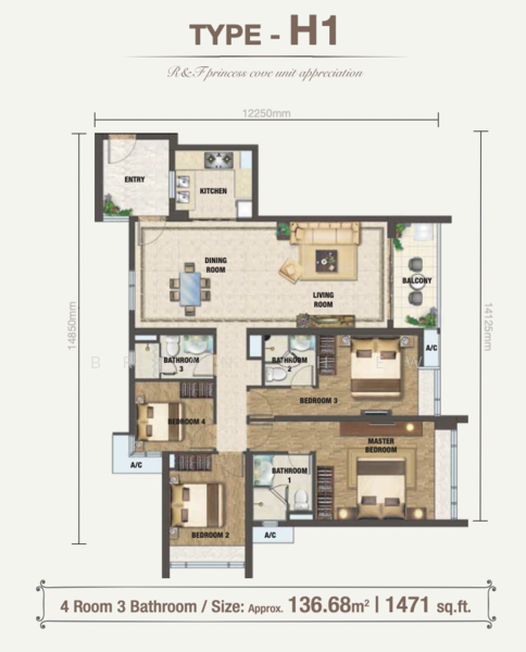 Untuk Dijual R&F Princess Cove Phase 2-Seine Region