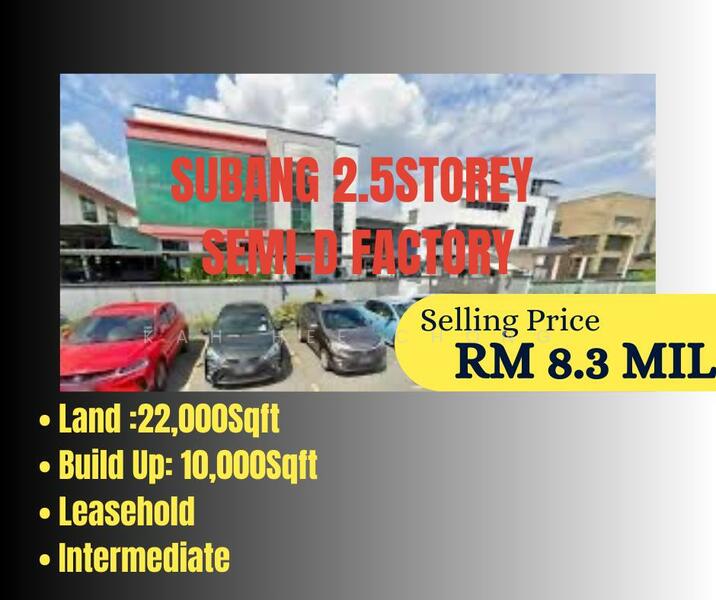 Untuk Dijual - ROI 4.6% Subang Bndar Sunway Semi Detached Factory For Sales