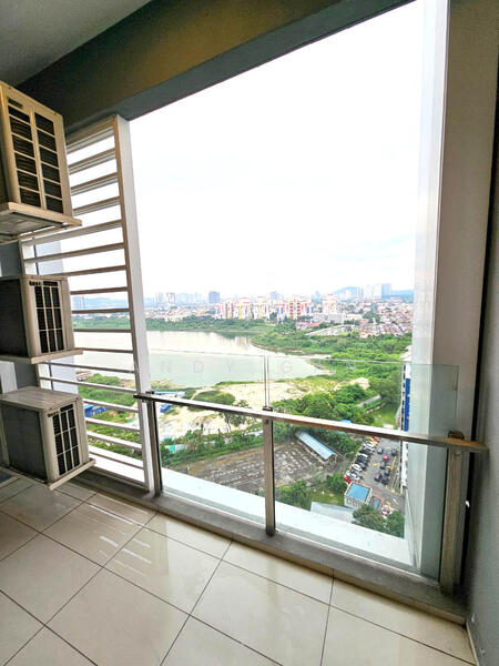 Balcony with lake view
