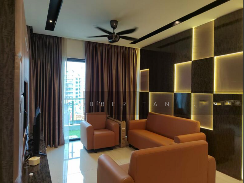 Service Residence for Rent at V Residence 2 @ Sunway Velocity - Tabber Tan - Living Room - PropertyGuru.com.my