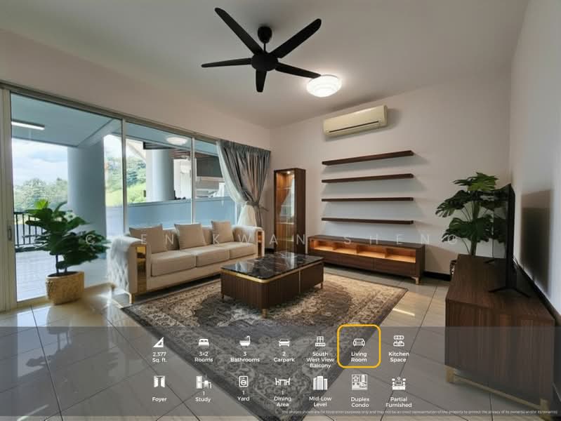 Condominium for Rent at Armanee Terrace - KS Chen - Living Room - PropertyGuru.com.my
