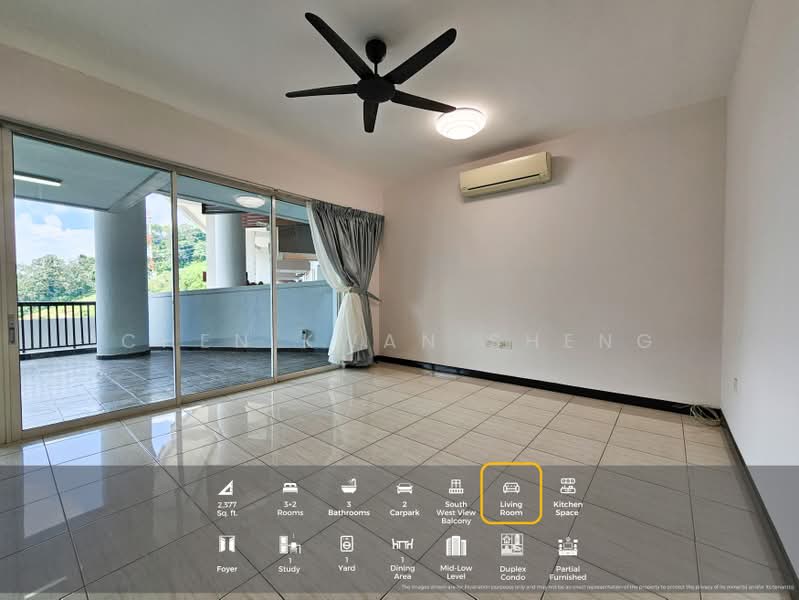 Condominium for Rent at Armanee Terrace - KS Chen - Living Room - PropertyGuru.com.my