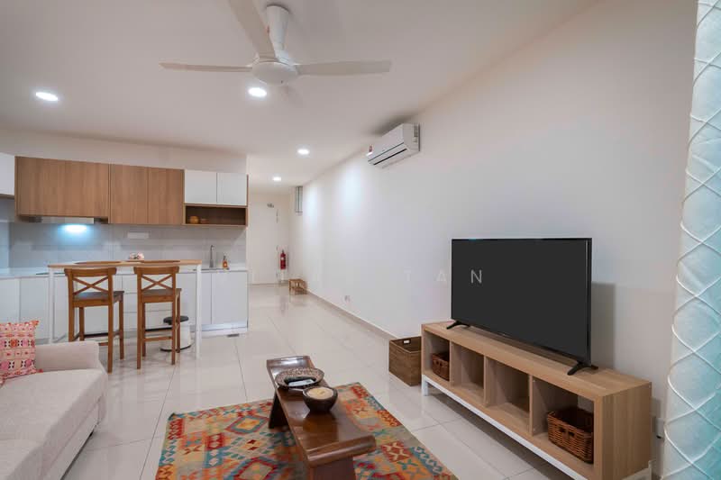 Service Residence for Sale at AraTre' Residences - Vitas Tan - Living Room - PropertyGuru.com.my