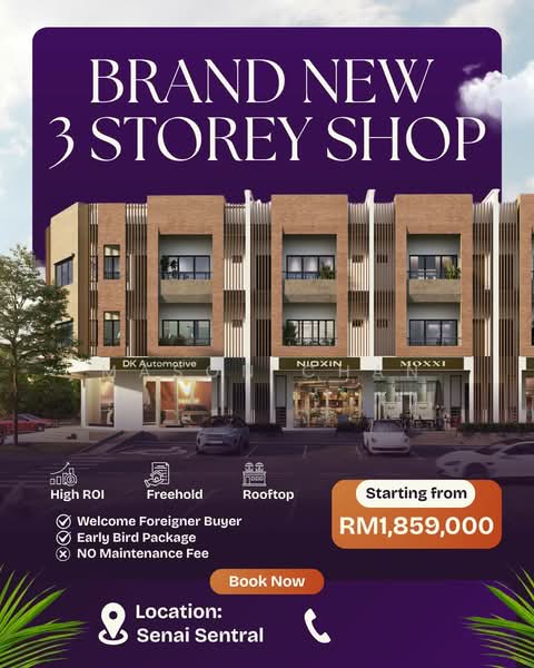 Shop for Sale in Senai (Johor) - Mason Chan - Exterior - PropertyGuru.com.my
