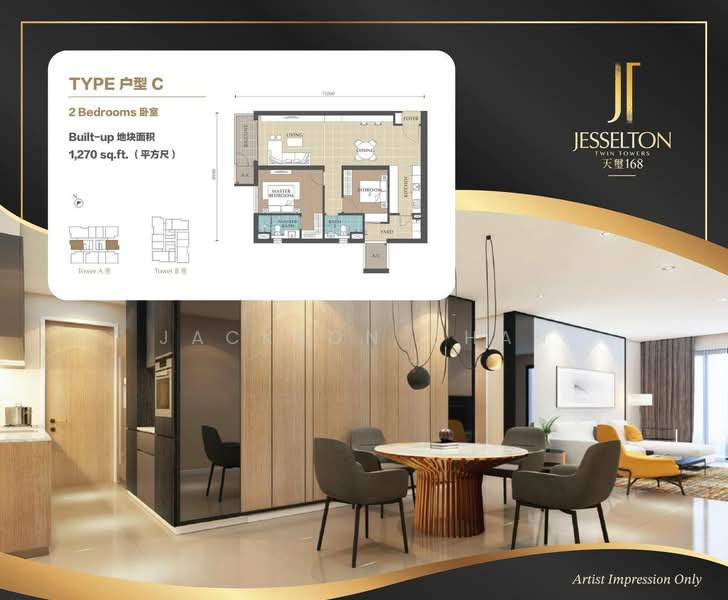 Jesselton Twin Towers untuk Untuk Dijual - RM 750,000, Mac 2026 - Bedroom - PropertyGuru.com.my