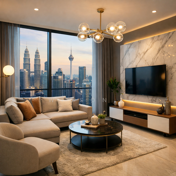 Service Residence for Rent at Pavilion Ceylon Hill - Wilson . - Living Room - PropertyGuru.com.my