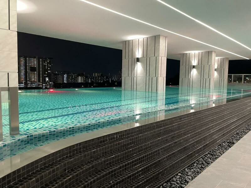Service Residence for Rent at Nexus Taman Pertama - Kelly Lam - Swimming Pool night view - PropertyGuru.com.my