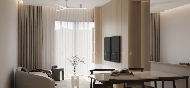 Service Residence for Sale at Gaya Residency - Fan Eugene - Living Room - PropertyGuru.com.my