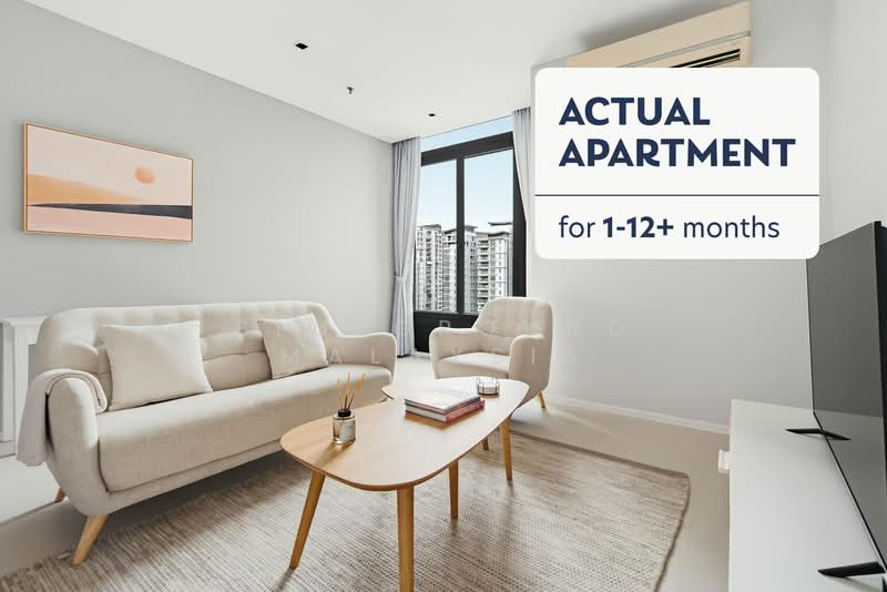 Kondominium untuk Disewa di Arcoris SOHO - Blueground Malaysia - Living Room - PropertyGuru.com.my