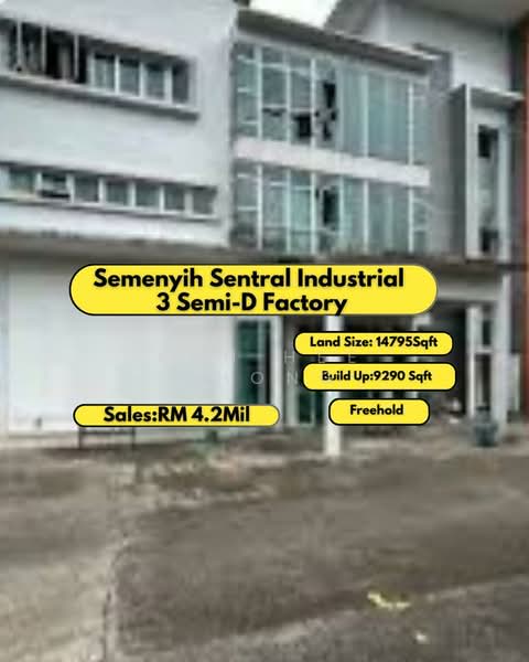 Semi-D Factory for Sale in Semenyih (Selangor) - Kah Hee Chong - Exterior - PropertyGuru.com.my