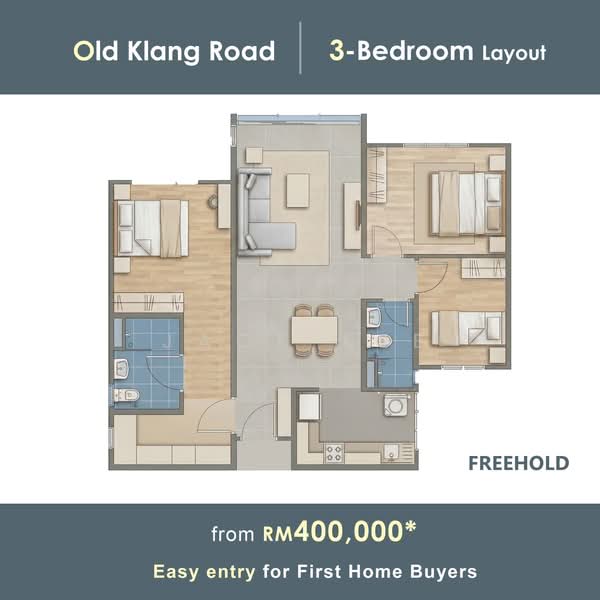 Radium Arena (Urban Residences) Old Klang Road untuk Untuk Dijual - RM 410,000, Mac 2026 - Living Room - PropertyGuru.com.my