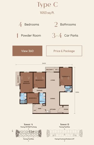 Service Residence for Sale at Ara Residences - Evans Ee - PropertyGuru.com.my