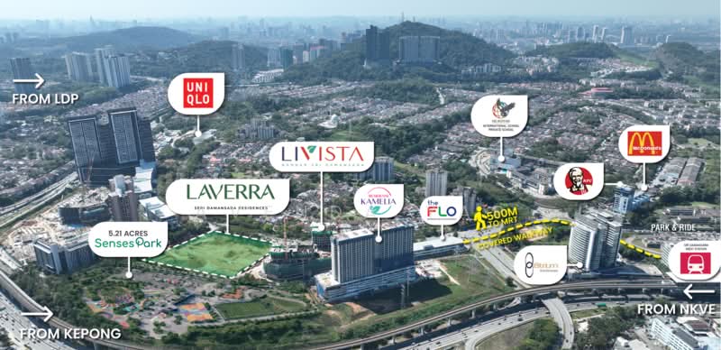 Service Residence for Sale at Damansara Livista - Avenda Yap - Location map - PropertyGuru.com.my