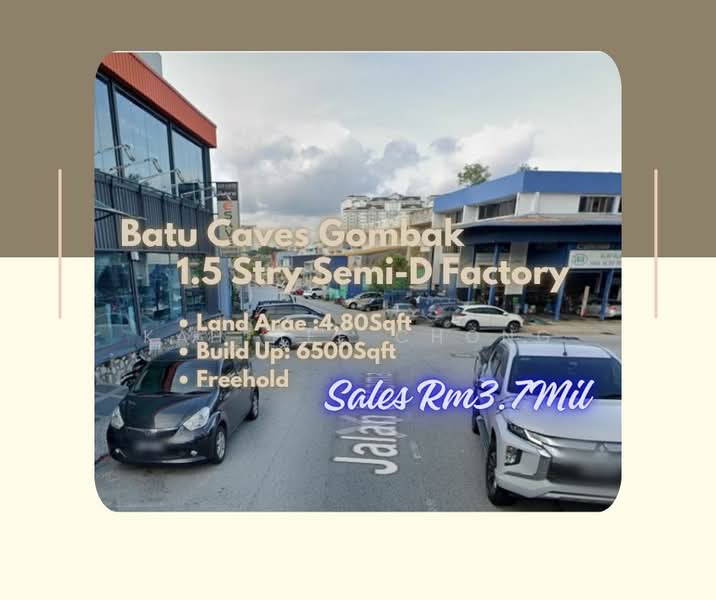 Untuk Dijual - Batu Caves Gombak 1.5Storey Link Factory & Semi-D Factory For Sales