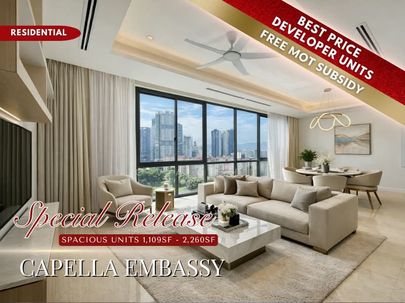 Kondominium untuk Dijual di Capella Embassy (D'Rapport Residences) - Nova Chua - Living Room - PropertyGuru.com.my