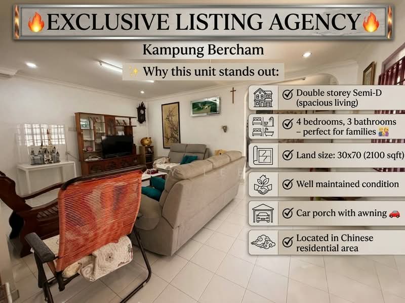 Kampung Bercham untuk Untuk Dijual - RM 550,000, Apr 2026 - Living Room - PropertyGuru.com.my