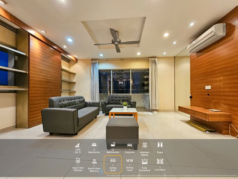 Condominium for Rent at Perdana Emerald - Wawa Leong - Living Room - PropertyGuru.com.my