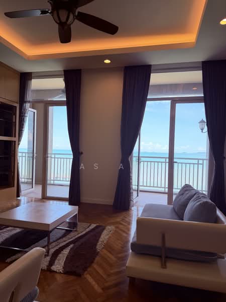 Kondominium untuk Disewa di Quayside Seafront Resort Condominiums - Jas Ang - Living Room - PropertyGuru.com.my