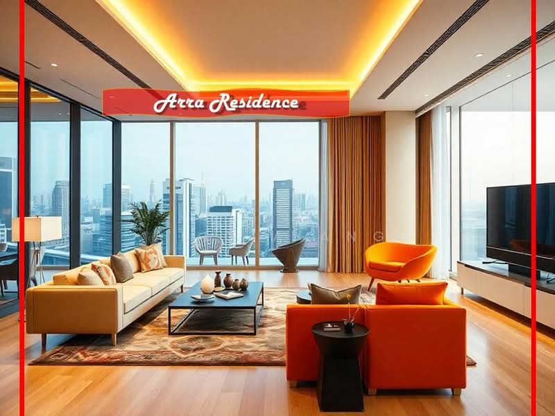 Servis Apartment untuk Dijual di Arra Residences - Alicia Ang - Living Room - PropertyGuru.com.my