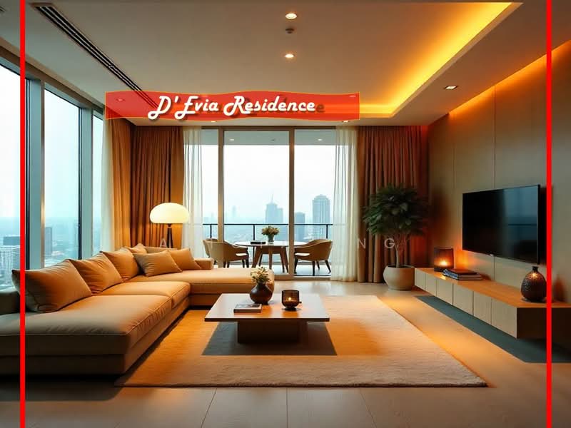 Servis Apartment untuk Dijual di D'Evia Residences @ Kwasa Damansara - Alicia Ang - Living Room - PropertyGuru.com.my