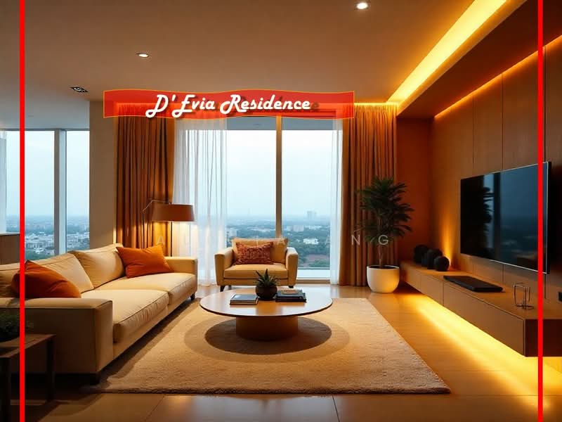 Servis Apartment untuk Dijual di D'Evia Residences @ Kwasa Damansara - Alicia Ang - Living Room - PropertyGuru.com.my