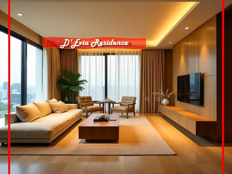 Servis Apartment untuk Dijual di D'Evia Residences @ Kwasa Damansara - Alicia Ang - Living Room - PropertyGuru.com.my
