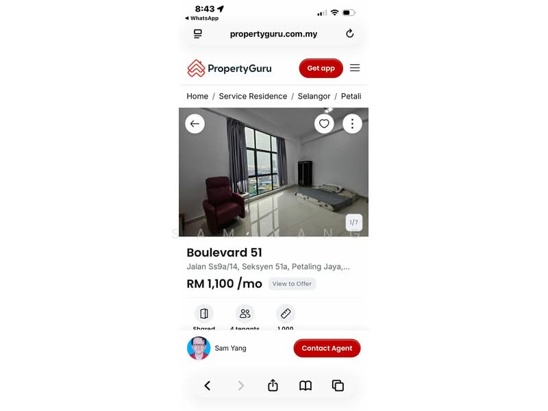 Servis Apartment untuk Disewa di Boulevard 51 - Sam Yang - Bedroom - PropertyGuru.com.my