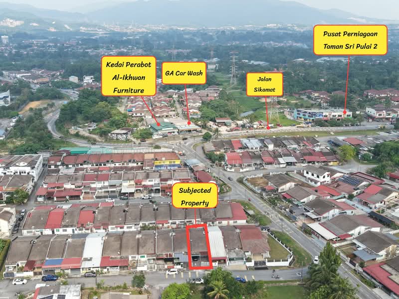 Rumah Teres 1 Tingkat untuk Dijual di Taman Sikamat Jaya (Sikamat) - Naufal Ahmad Azahari - Drone view (Front zoom out) - PropertyGuru.com.my