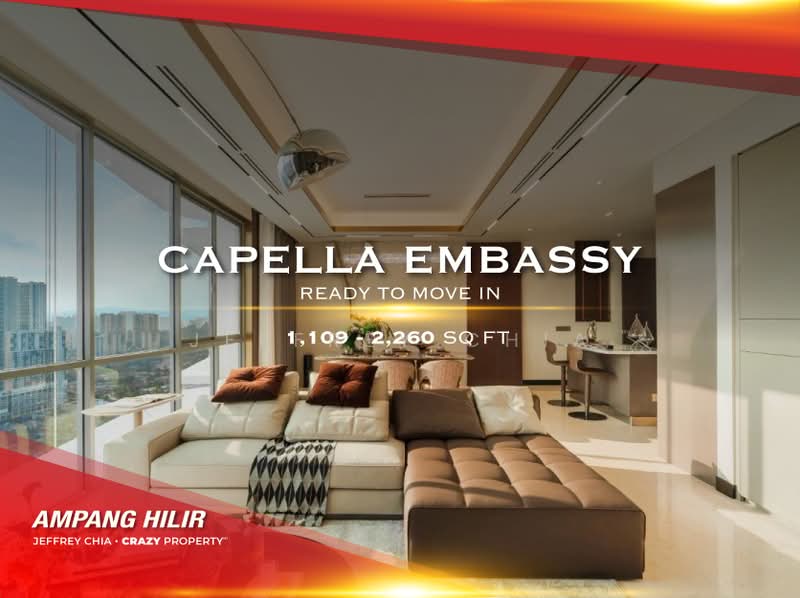 Kondominium untuk Dijual di Capella Embassy (D'Rapport Residences) - Jeffrey Chia - Living Room - PropertyGuru.com.my