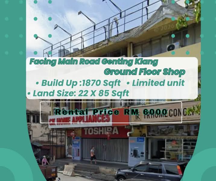 For Rent - Setapak Diamond Square Genting Klang Facing Main Road Ground Floor Shop Rental