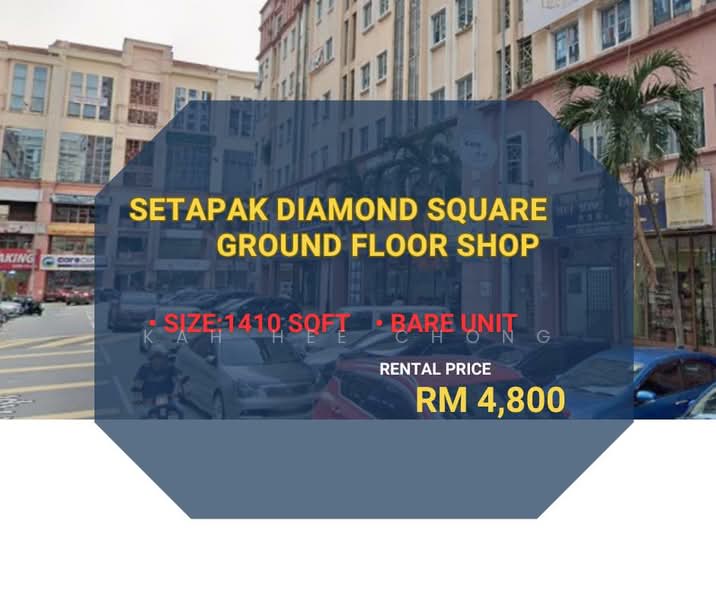 For Rent - Setapak Diamond Square Genting Klang Facing Main Road Ground Floor Shop Rental