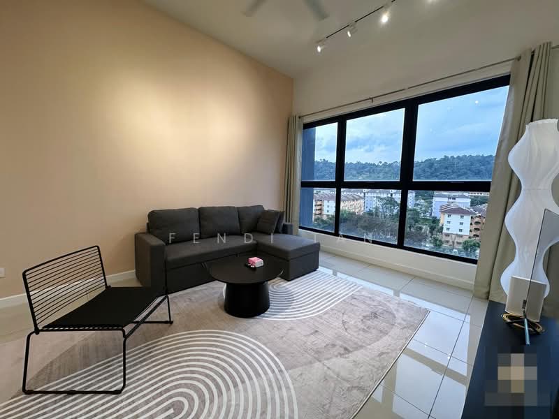 Service Residence for Rent at Le Pavillion - Fendi tan - Living Room - PropertyGuru.com.my
