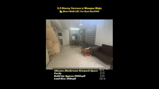 2.5-storey Terraced House for Rent in Desa Setapak (Wangsa Maju) - Wincent Chuah - PropertyGuru.com.my