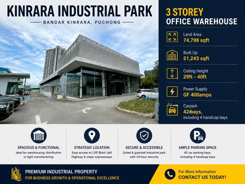 Gudang untuk Disewa di Bandar Kinrara (Selangor) - Kenny Voon - Exterior - PropertyGuru.com.my