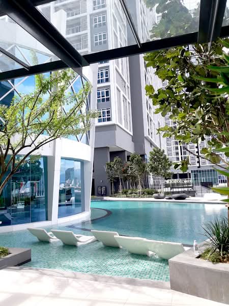 Servis Apartment untuk Dijual di Eco Sky - Andy Gan - Pool side view - PropertyGuru.com.my
