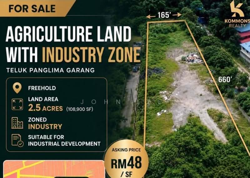 Tanah Pertanian untuk Dijual di Telok Panglima Garang (Jenjarom) - John Lee - PropertyGuru.com.my