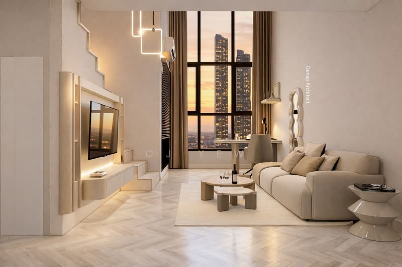 Service Residence for Sale at Aricia Residences - CJ Yew - Living Room - PropertyGuru.com.my