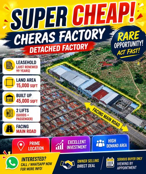 Kilang untuk Dijual di Bandar Tun Razak (Cheras) - Steven Tay - Exterior - PropertyGuru.com.my