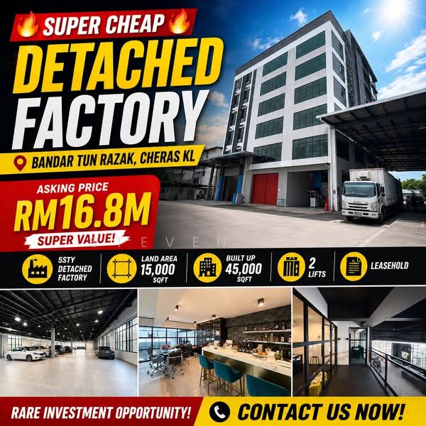 Detached Factory for Sale in Bandar Tun Razak (Cheras) - Steven Tay - PropertyGuru.com.my