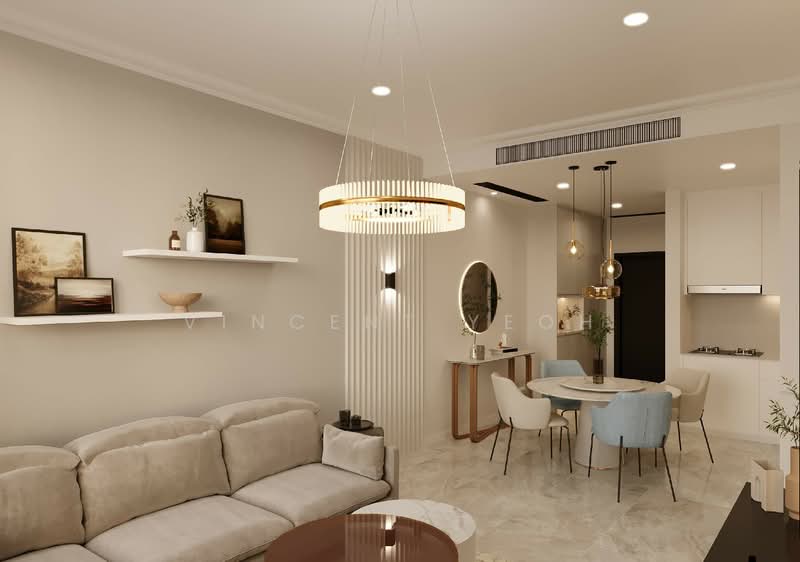 Servis Apartment untuk Disewa di Jewel by Oxley KLCC - Vincent Yeoh - Living Room - PropertyGuru.com.my